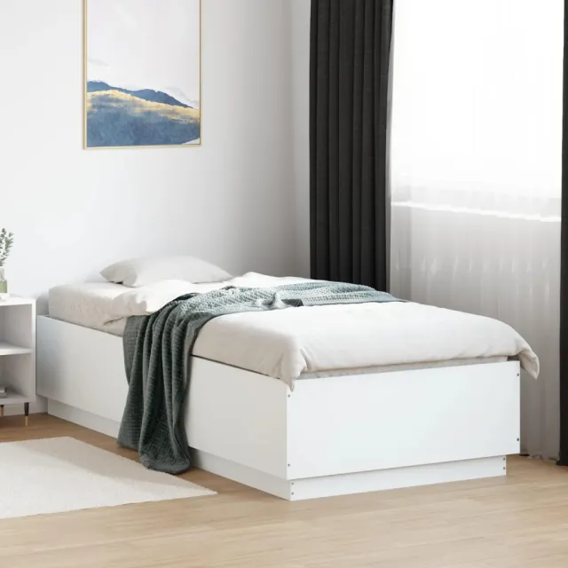 vidaXL Bedframe bewerkt hout wit 90x200 cm