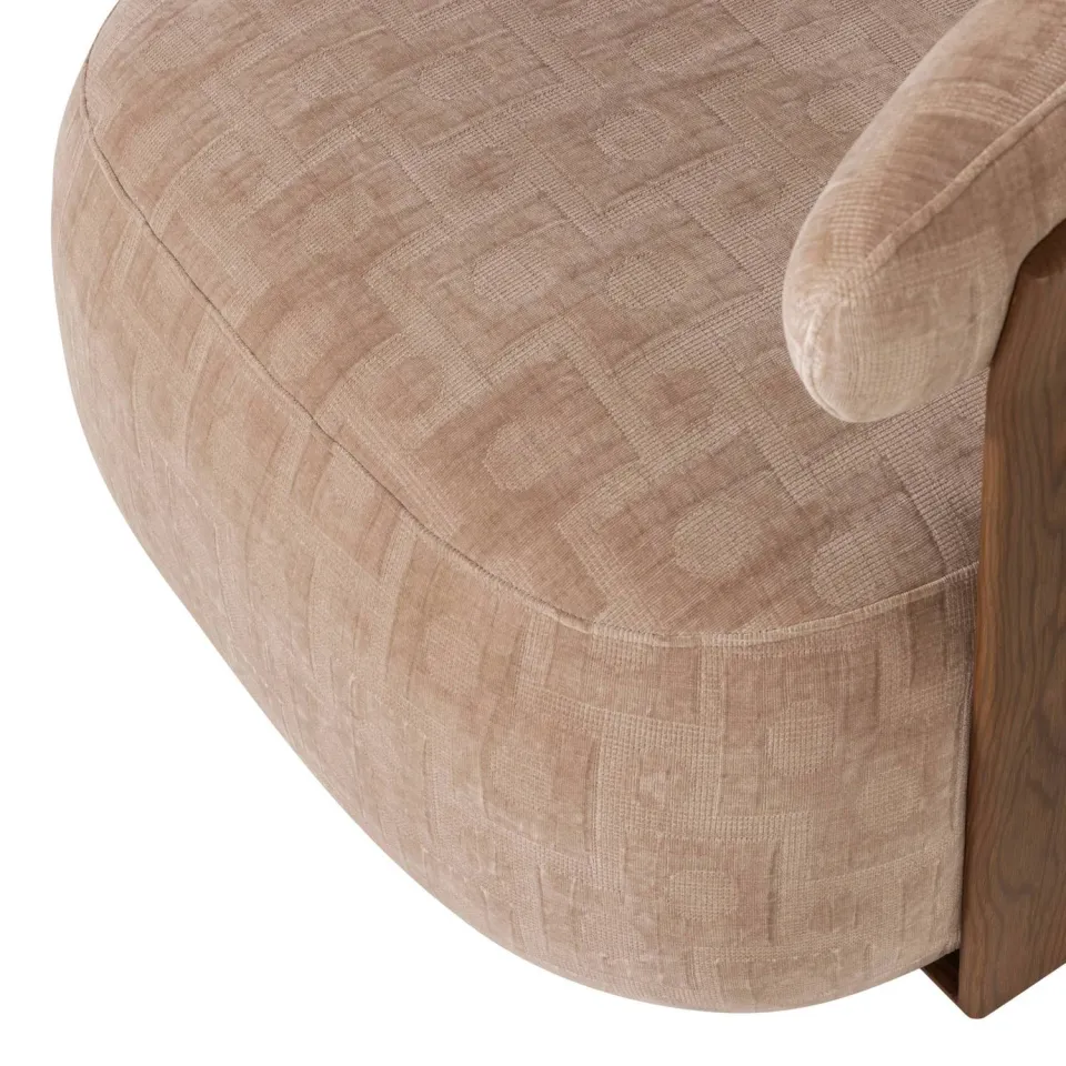 WOOOD Foon Fauteuil - Structuurstof - Zand - 78x82x73, foto 6