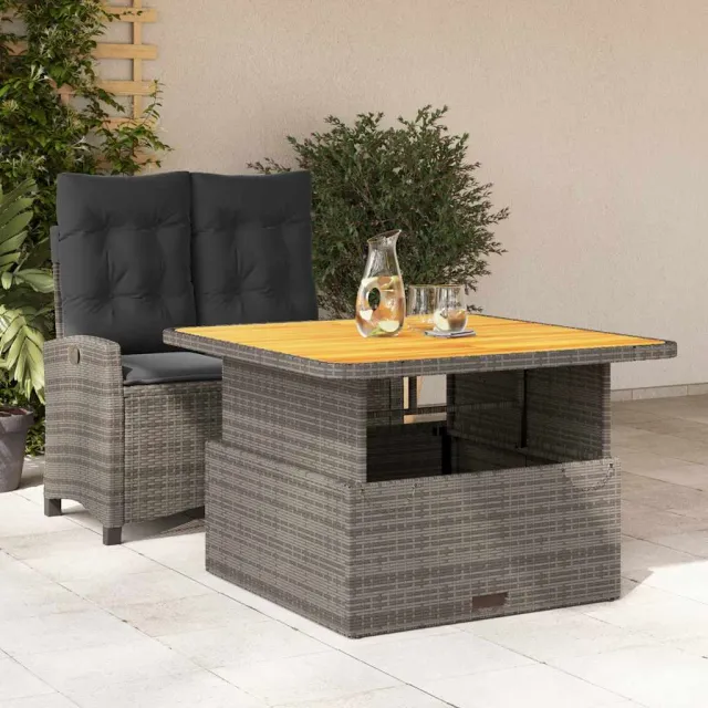 vidaXL 2-delige Tuinset met kussens poly rattan grijs, foto 2