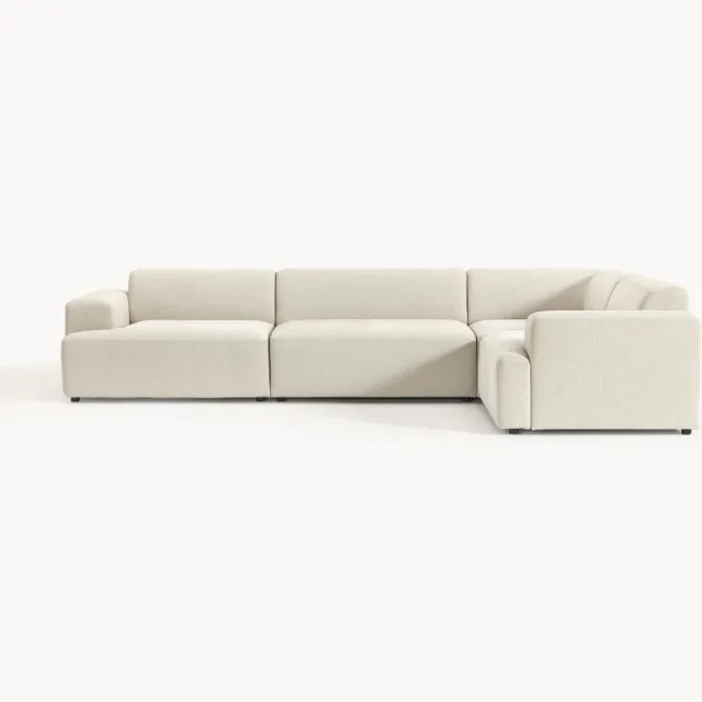 Westwing Collection Grote hoekbank Melva (4-zits) Beige