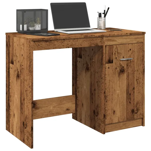 vidaXL Bureau 100x50x76 cm bewerkt hout oud houtkleurig Bruin