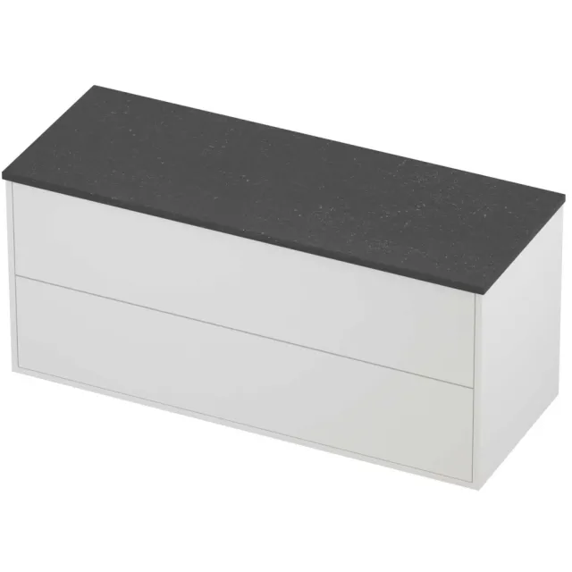 Proline Deck Badmeubelset Hardsteen Voor Grepen 2 Laden 120x46x54 cm Blue Stone Mat White Mat Wit
