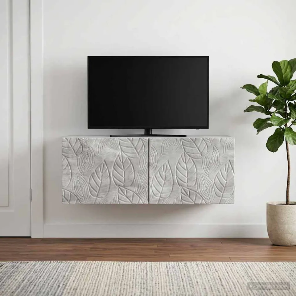 vidaXL Wandbeugel TV-kast 78,5 x 31 cm Betongrijs Bewerkt hout grijs, foto 3