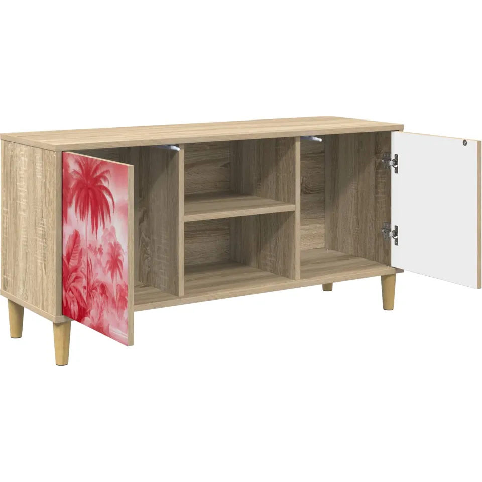 vidaXL Tv-meubel AACHEN 102 x 33 x 50 cm Sonoma Bewerkt hout Bruin