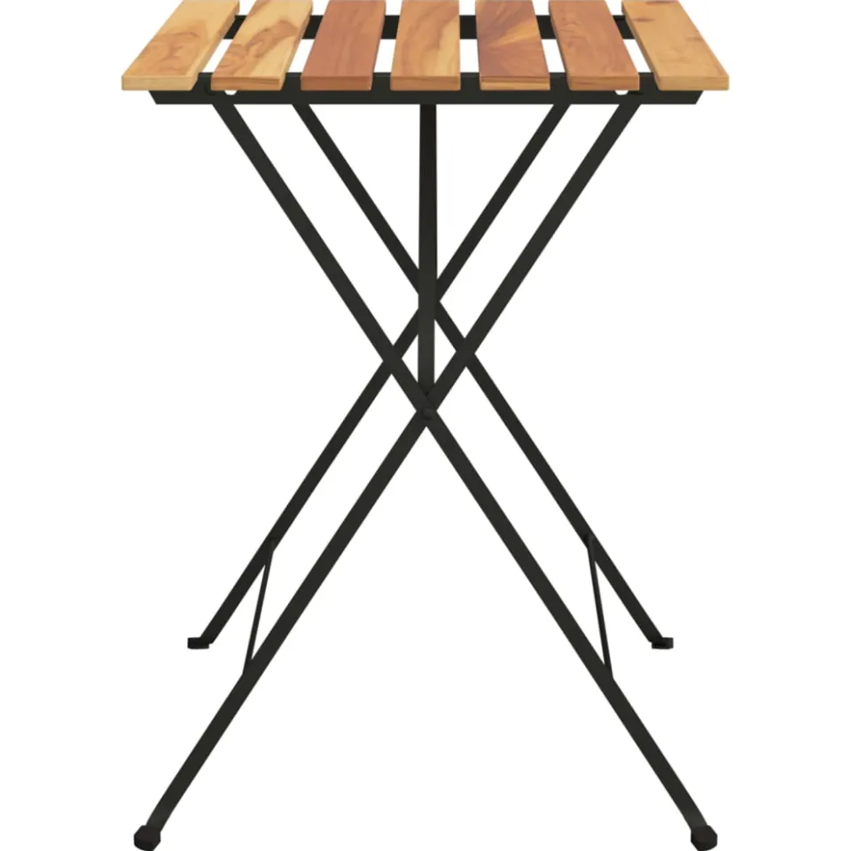vidaXL Bistrotafel inklapbaar 55x54x71 cm massief teakhout en staal, foto 4