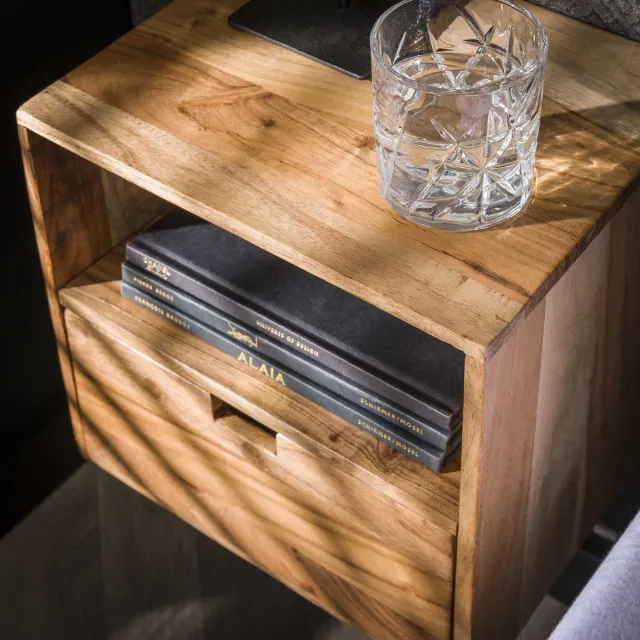 Giga Living Giga Meubel Nachtkastje Strip XS - Naturel - Set van 2 - 30x30x20cm