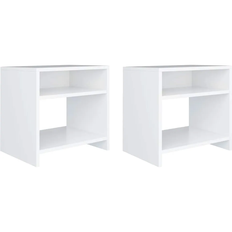 vidaXL Nachtkastjes 2 st 40x30x40 cm bewerkt hout wit, foto 3