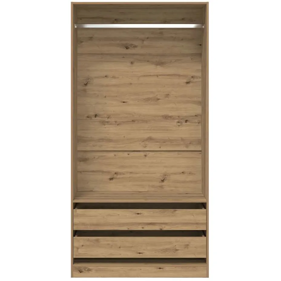 vidaXL Kledingkast 100x50x200 cm bewerkt hout artisanaal eikenkleurig, foto 4