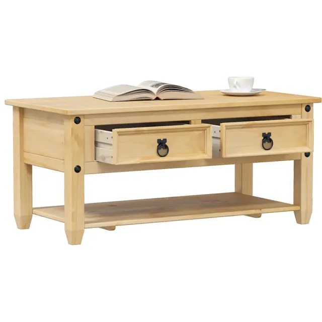 vidaXL Salontafel met lades Corona 100x48x45 cm massief grenenhout Bruin