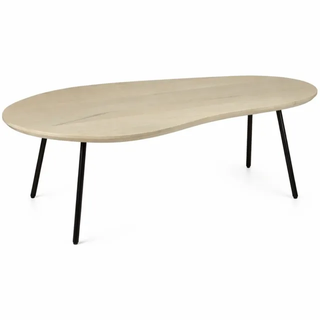 Wohnling Salontafel mangohout 122 cm breed white wash - WL7.450 Zie omschrijving
