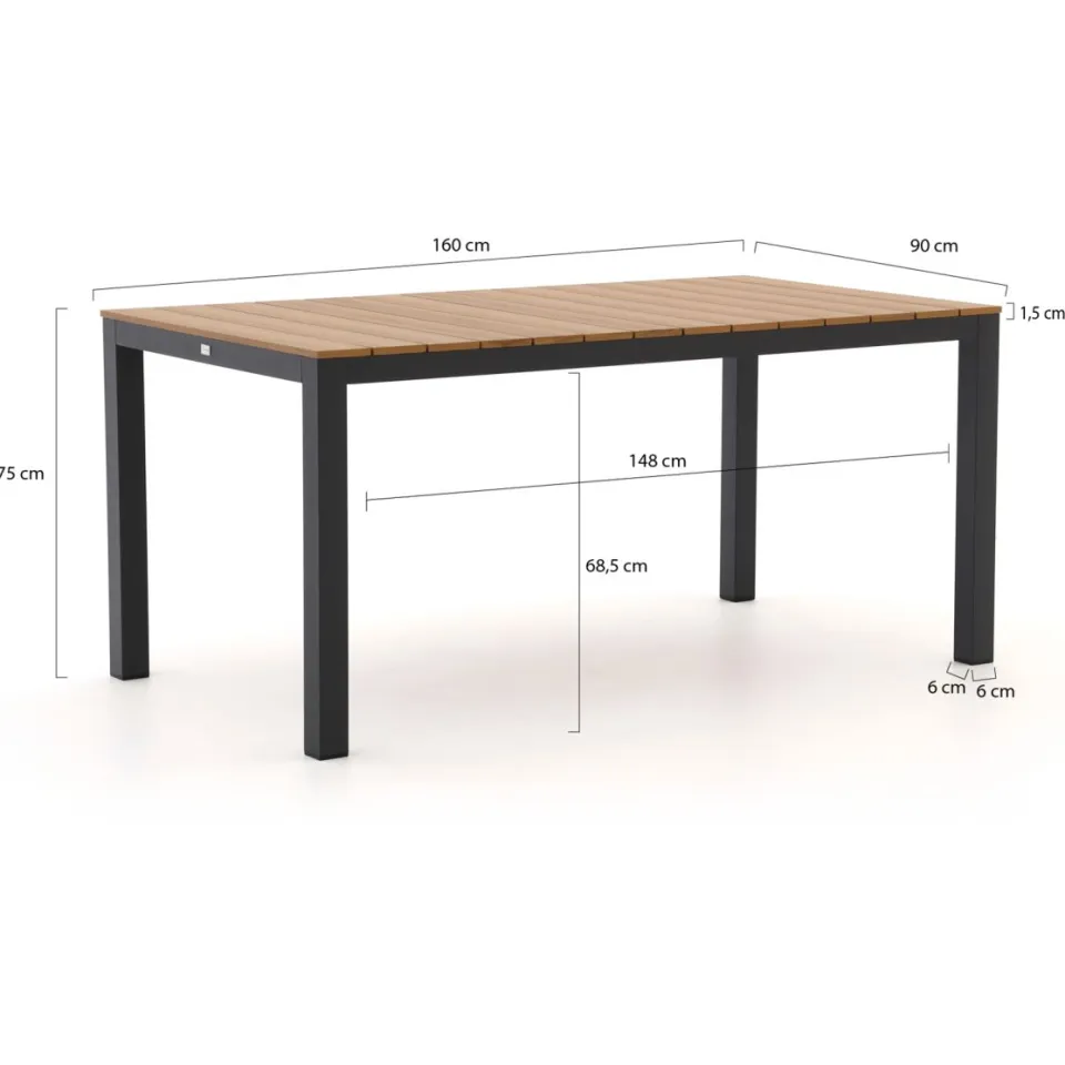 Forza Furniture Forza Cecita/Fidenza 160cm dining tuinset 5-delig bruin, foto 3