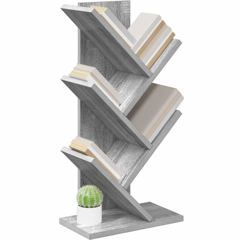 vidaXL Boekenkast in de vorm van een boom 4-vaks 30 x 18 x 60 cm grijs, foto 2