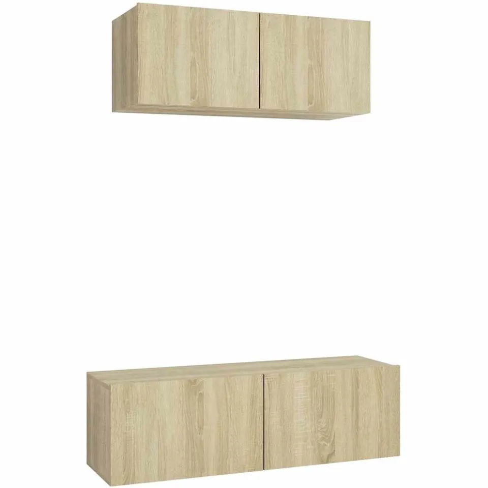 vidaXL 2-delige Tv-meubelset bewerkt hout sonoma eikenkleurig Bruin