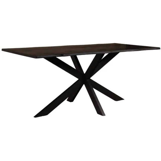 Lizzely Garden & Living Eettafel langwerpig visgraat 180cm Otis zwart langwerpige tafel MDF eetkamertafel
