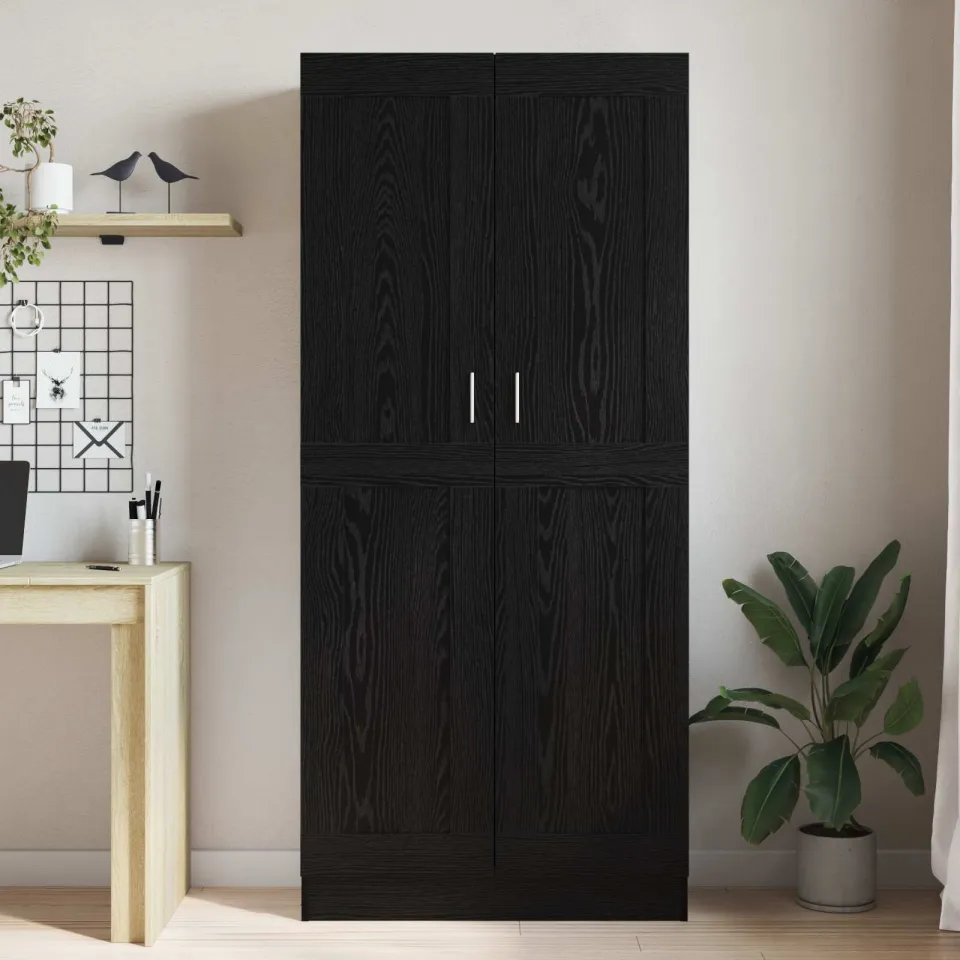 vidaXL Boekenkast 3-laags 82,5 x 30,5 x 185 cm Bewerkt hout zwart, foto 4