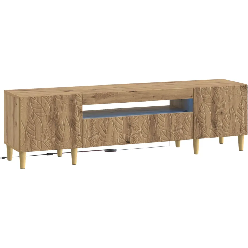 vidaXL LED tv-meubel DELFT 153 x 35 x 43 cm Artisanaal eiken, foto 3