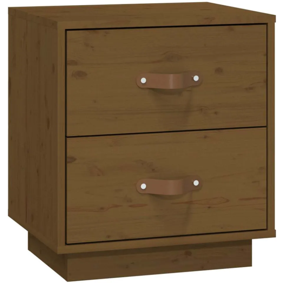 vidaXL Nachtkastje 40x34x45 cm massief grenenhout honingbruin