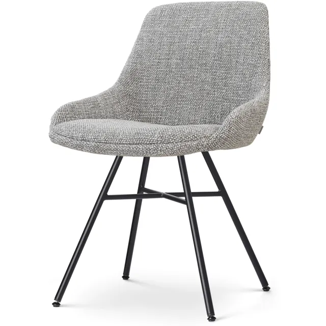 Nolon Noa-Isa eetkamerstoel grijs blend - zwart onderstel, foto 2