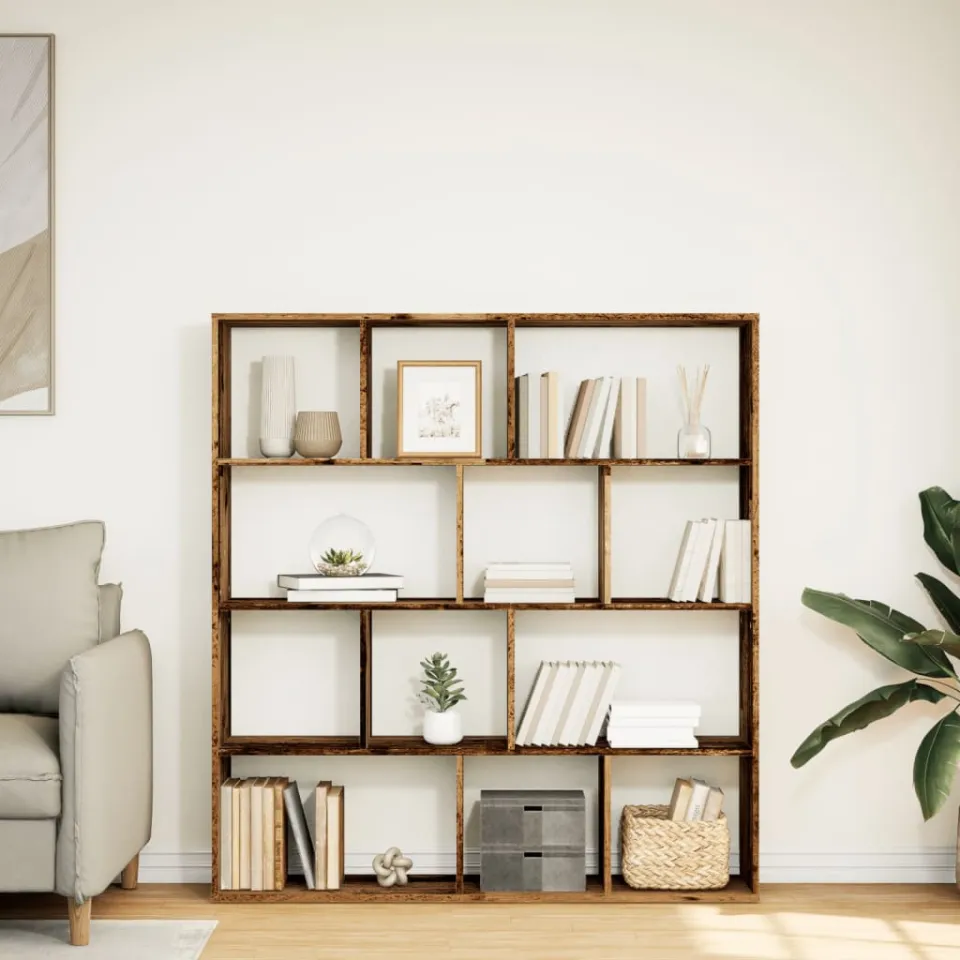 vidaXL Boekenkast 132x29x141,5 cm bewerkt hout oud houtkleurig bruin, foto 4