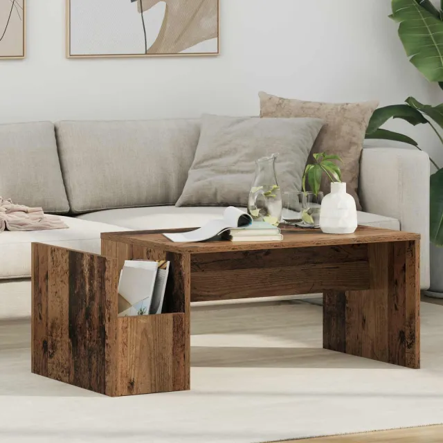 vidaXL Salontafel Oudhout 90 x 45 x 35 cm Bewerkt hout Bruin