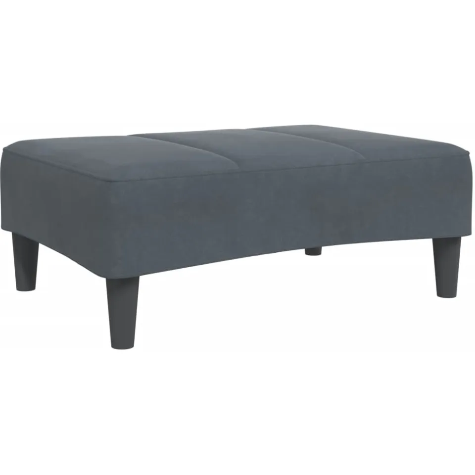 vidaXL Voetenbank 77x55x31 cm fluweel donkergrijs grijs