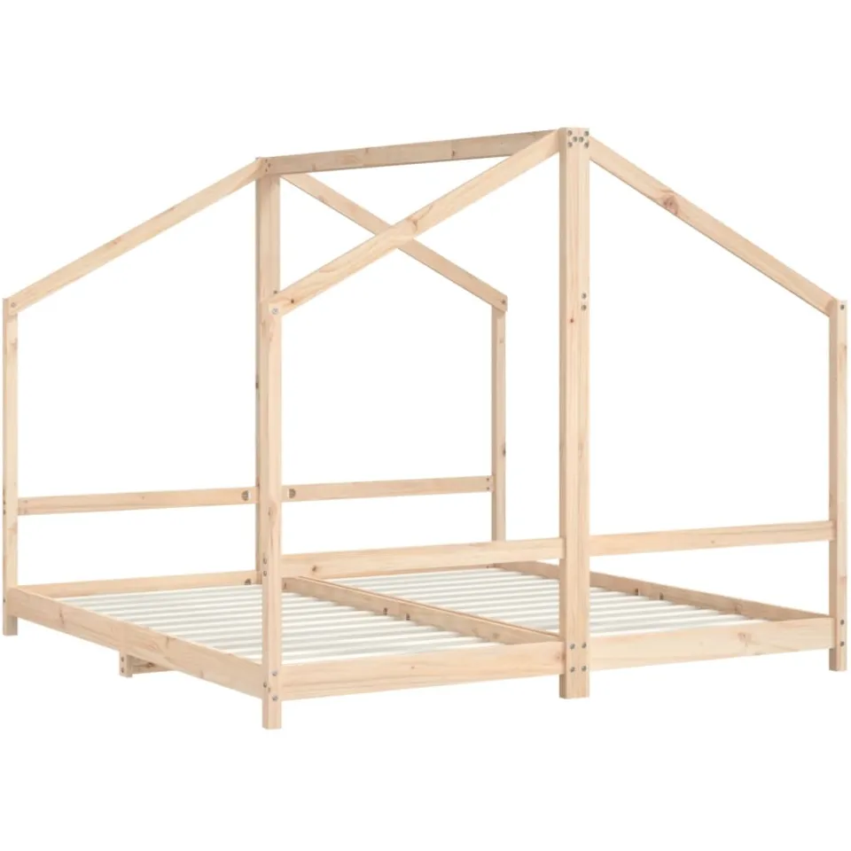 vidaXL Kinderbedframe 2x(90x190) cm massief grenenhout Bruin