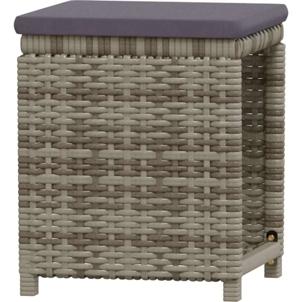 vidaXL 6-delige Loungeset met kussens poly rattan grijs