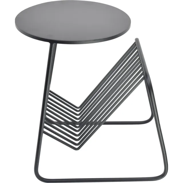 LOFT42 Pete Bijzettafel met Tijdschriften- of Krantenbak - Metaal - Mat Zwart - 45x32x40