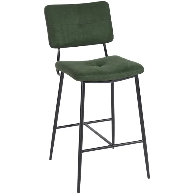 MEUBLE COSY MEUBLES COSY Barstoel - Set van 6 - Donkergroen - Kruk - met rugleuning＆stabiel stalen frame - Microfiber Stof - Wit Moderne Look groente