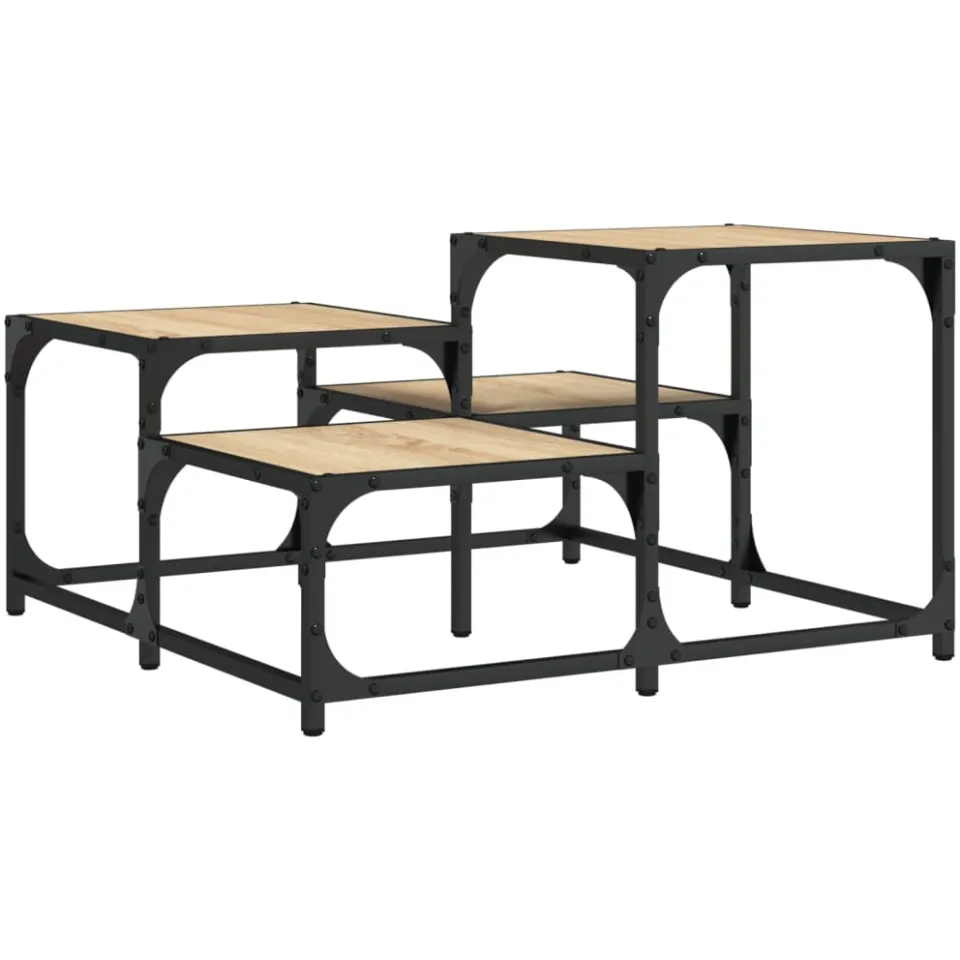 vidaXL Salontafel 68x68x40 cm bewerkt hout sonoma eikenkleurig, foto 3