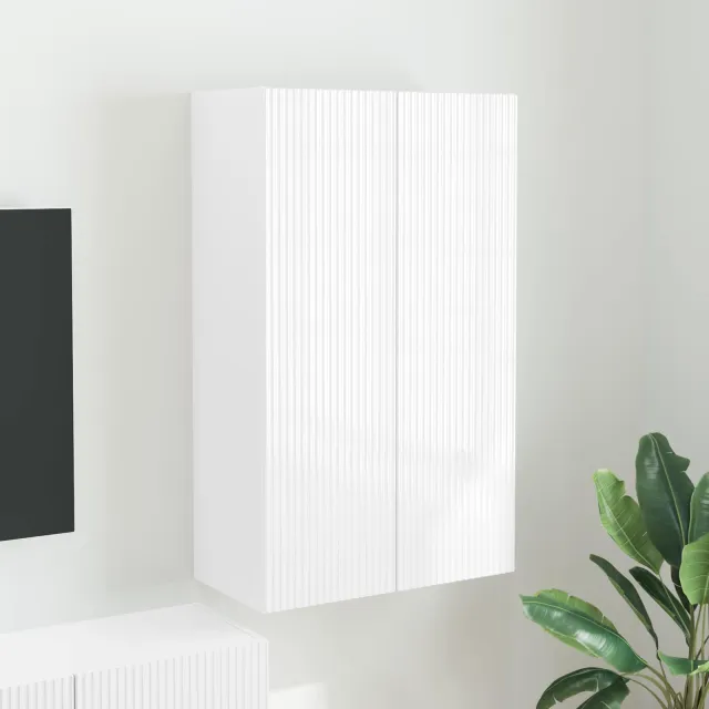 vidaXL TV-wandkast 59,5 x 31 x 100 cm Hoogglans wit Bewerkt hout, foto 2
