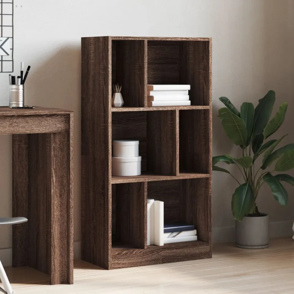 vidaXL Boekenkast 57x28,5x107,5 cm bewerkt hout bruin eikenkleurig, foto 3