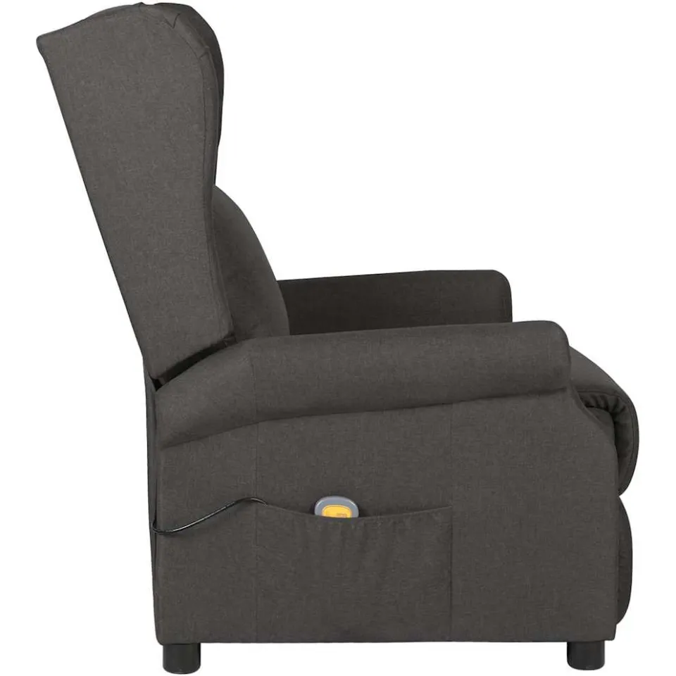 vidaXL Massagestoel stof donkergrijs grijs, foto 4