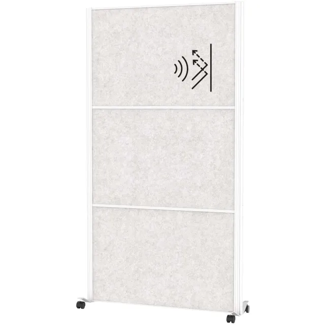 Maul MAULconnecto Uplight scheidingswand 100 x 182 cm - akoestisch - met wielen - wit - 1 stuk - MAUL wit|lichtgrijs