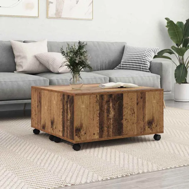 vidaXL Salontafel Oudhout 75 x 75 x 38 cm Bewerkt hout bruin, foto 2