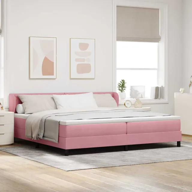 vidaXL Boxspringbed met hoofdeinde Roze 200 x 200 cm Fluweel