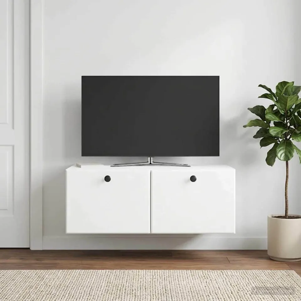 vidaXL Wandbeugel TV-kast 78,5 x 41 x 30 cm Wit Bewerkt hout, foto 4