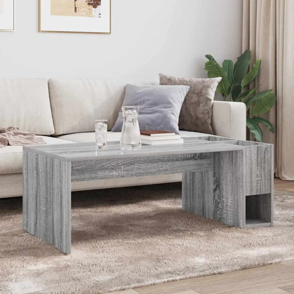 vidaXL Salontafel Grijs Sonoma 101,5 x 50 x 37 cm Bewerkt hout, foto 4