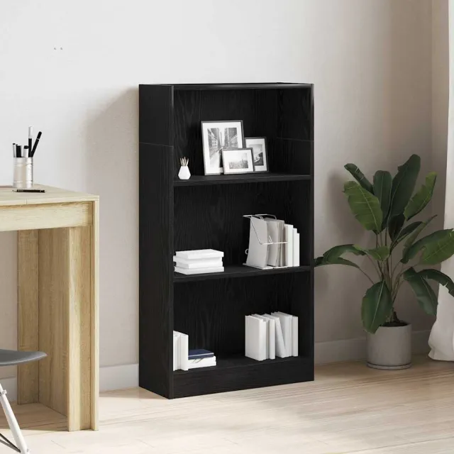 vidaXL Boekenkast Zwart Eiken 60x24x109 cm Engineered Wood Bruin