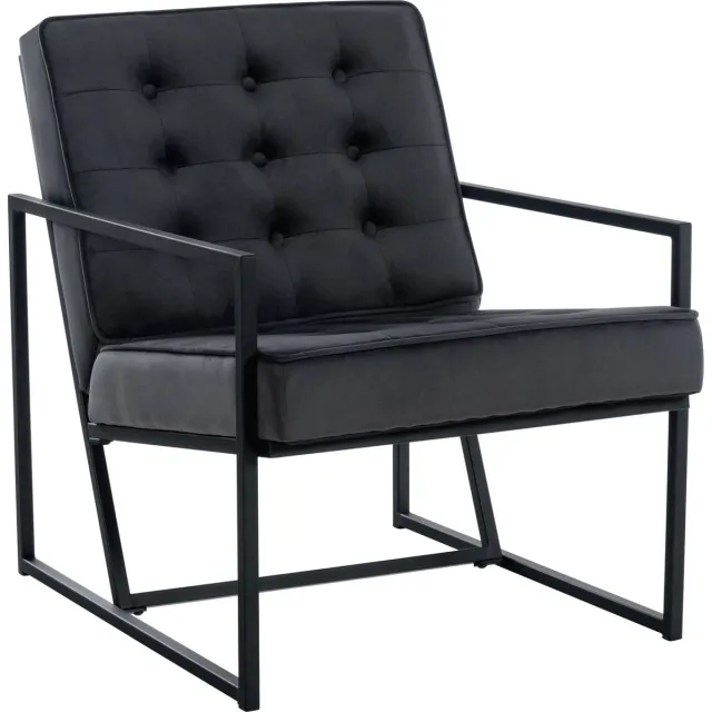 CLP Avon Lounger - Fauteuil - Eetkamerstoel met armleuning - Fluweel - Velvet - grijs