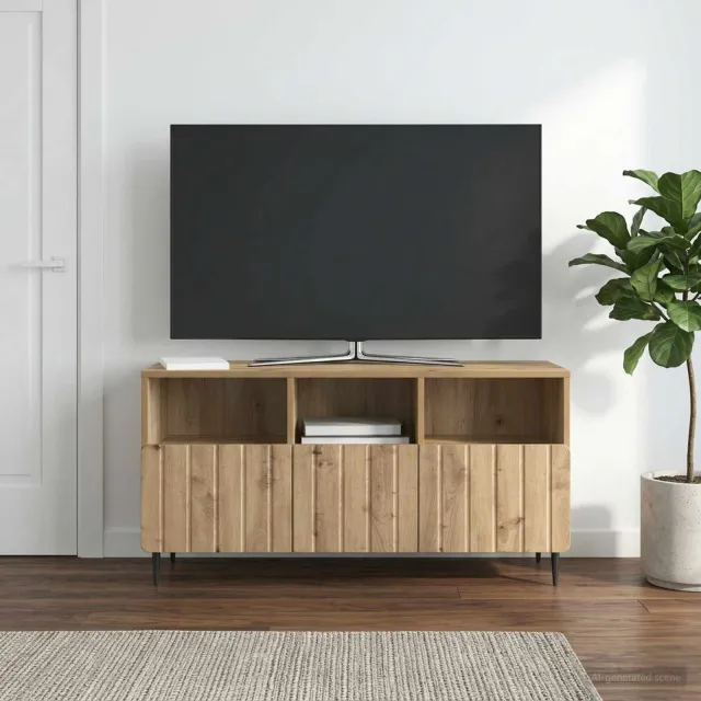 vidaXL TV-kast 102 x 34,5 x 50 cm Artisanaal eiken Bewerkt hout Bruin