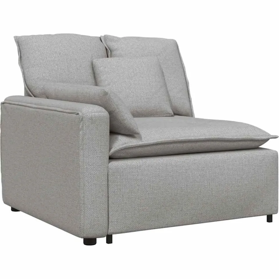 vidaXL Modulaire bank met kussens stof wolk grijs, foto 3