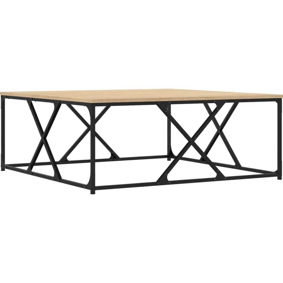 vidaXL Salontafel 100x100x40 cm bewerkt hout sonoma eikenkleurig, foto 3