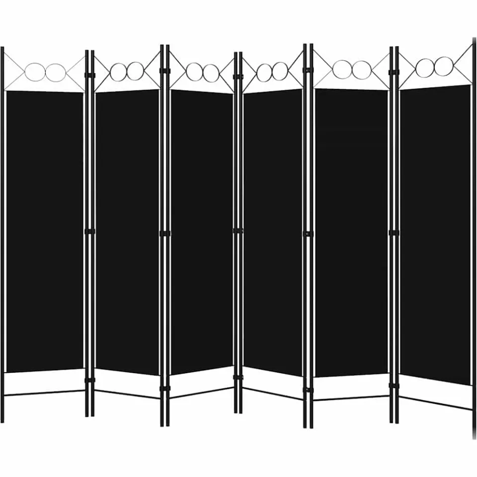 vidaXL Kamerscherm met 6 panelen 240x180 cm zwart