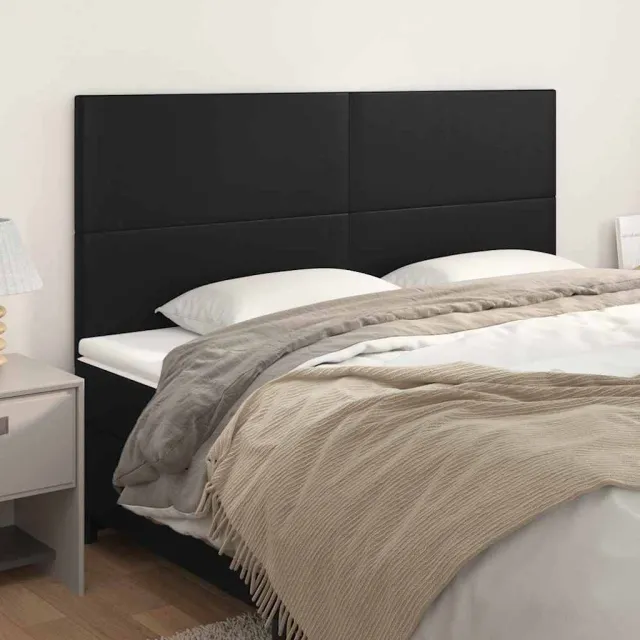 vidaXL Hoofdbord zwart 160x5x118/128 cm kunstleer