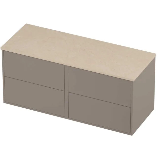Proline Deck Badmeubelset Hardsteen Voor Grepen 120x46x54 cm Sand Stone Clay Beige