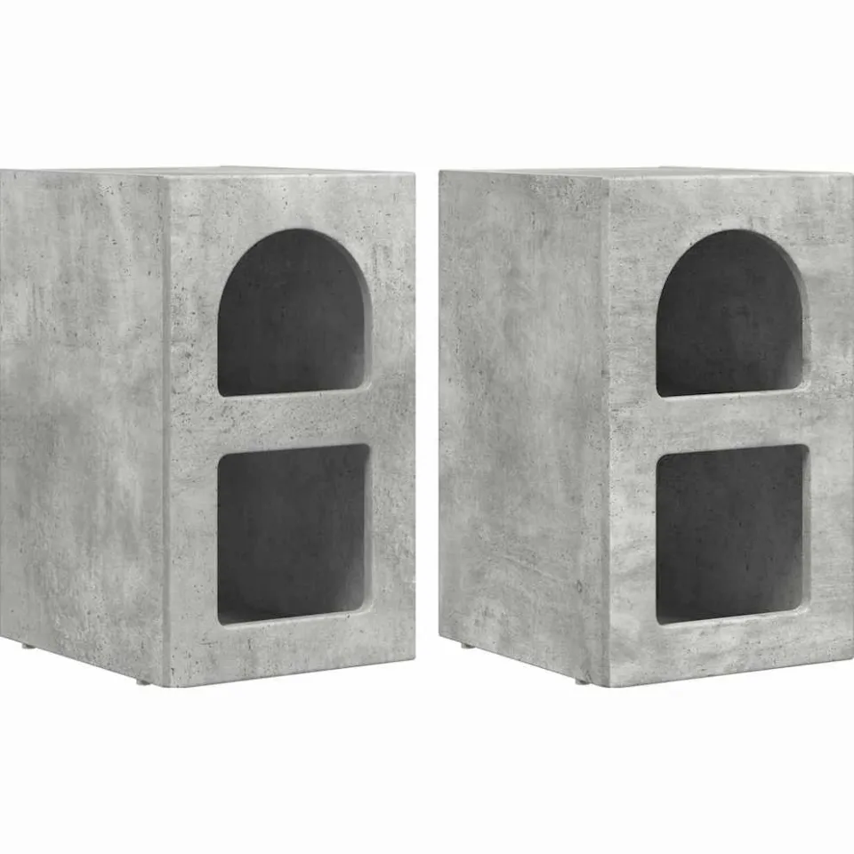 vidaXL Nachtkastje ELST 2 st Beton Grijs 29,5 x 33,5 x 50 cm, foto 3