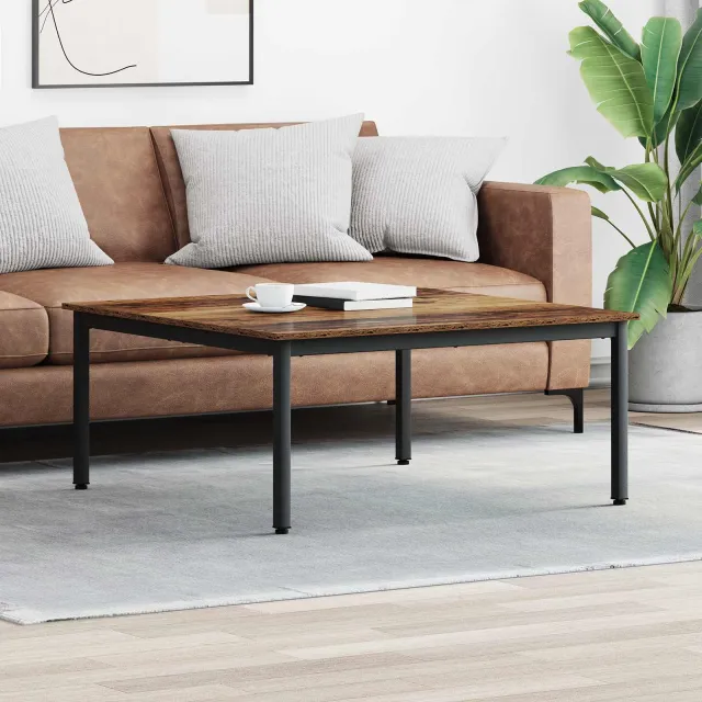 vidaXL Salontafel Oudhout 100 x 100 x 45 cm Bewerkt hout Bruin