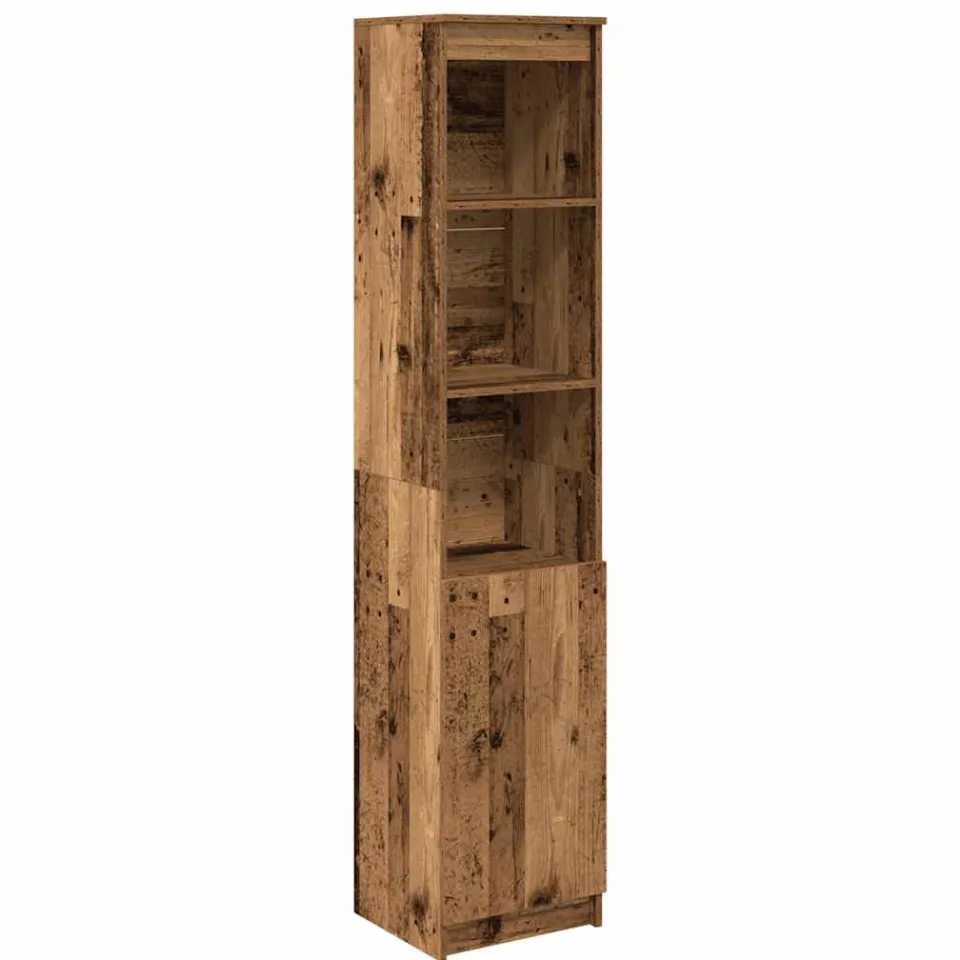 vidaXL Hoge kast 37,5x35x180 cm bewerkt hout oud houtkleurig Bruin