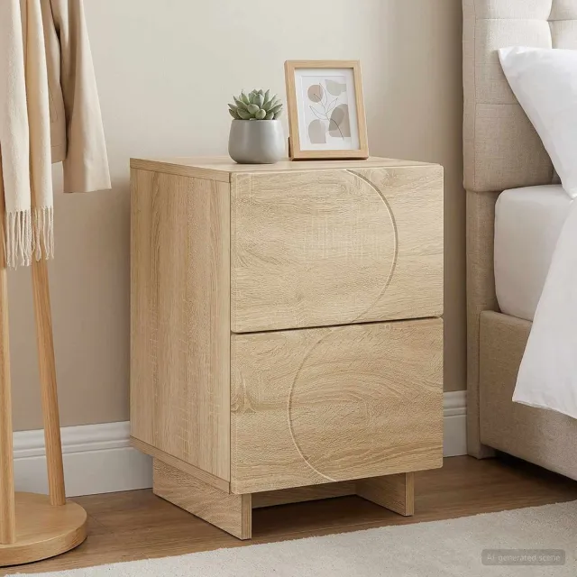 vidaXL Nachtkastje Sonoma Eiken 33,5 x 34,5 x 50 cm Bewerkt hout, foto 2